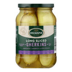 Delmaine Long Sliced Gherkins 480g