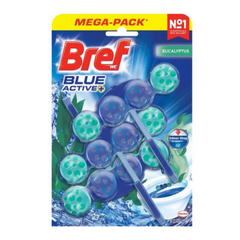 Bref Blue Active Toilet Cleaner Block Eucalyptus - 3 pack