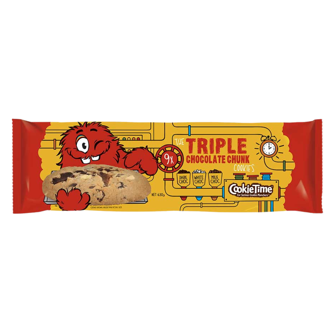 Cookie Time Triple Chocolate Chunk Cookies 630g