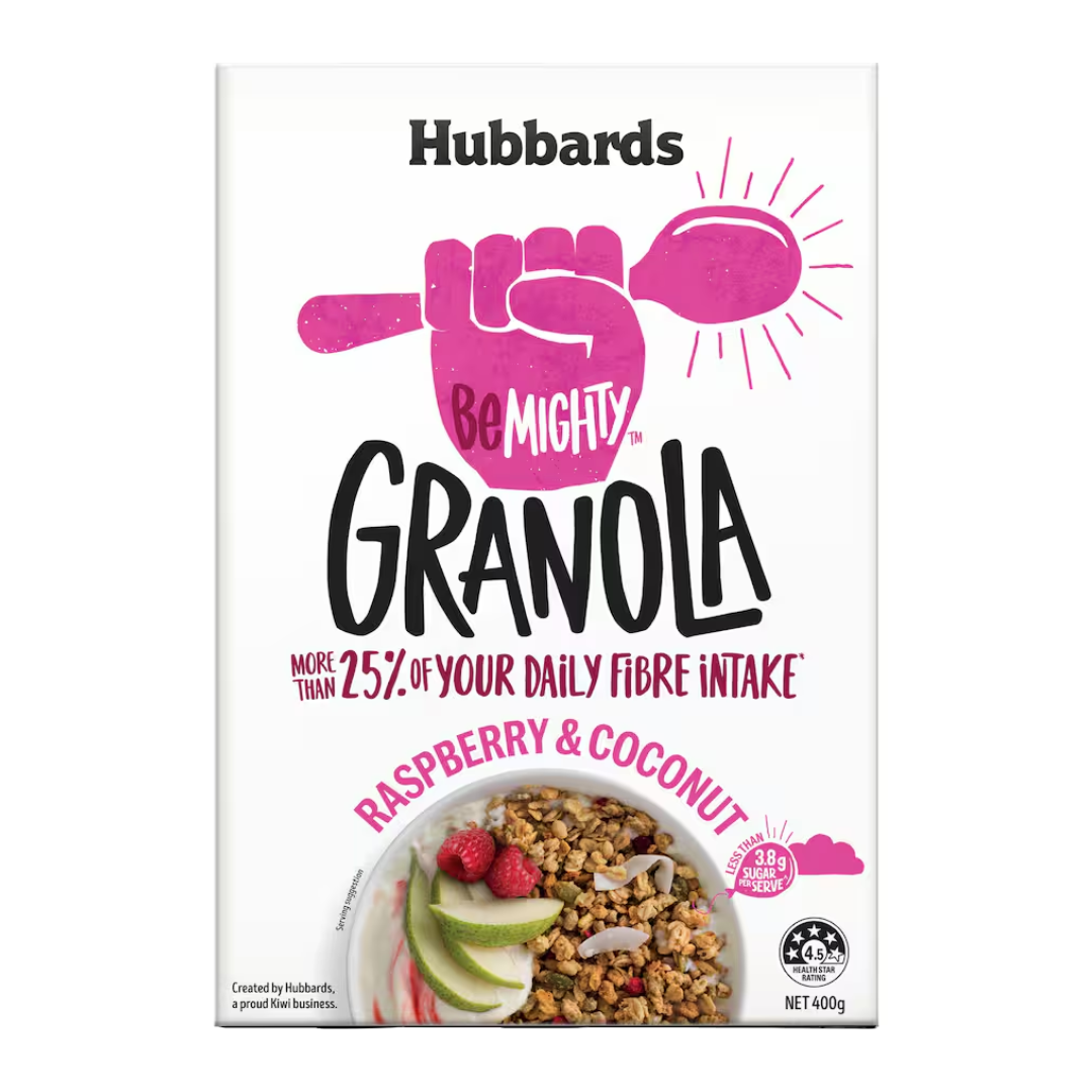 Hubbards BeMighty Granola Raspberry Coconut