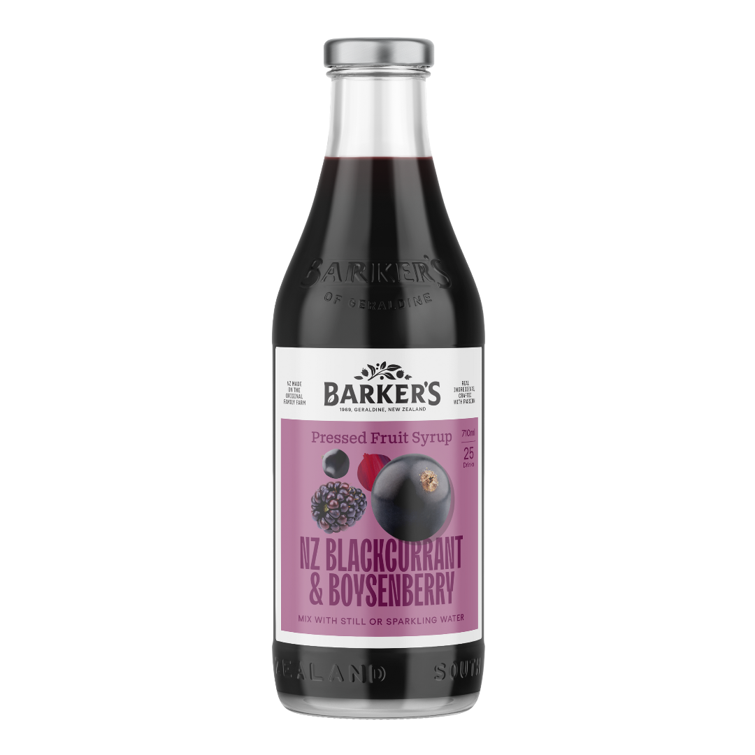 Barkers NZ Blackcurrant and Boysenberry Syrup 710ml