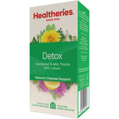Healtheries Detox Dandelion & Milk Thistle With Lemon Tea Bags 20pk
