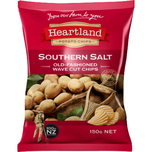 Heartland Southern Salt Old Fashioned Wave Cut Potato Chips 150g