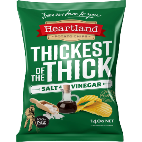 Heartland Thickest of The Thick Salt & Vinegar Potato Chips 140g