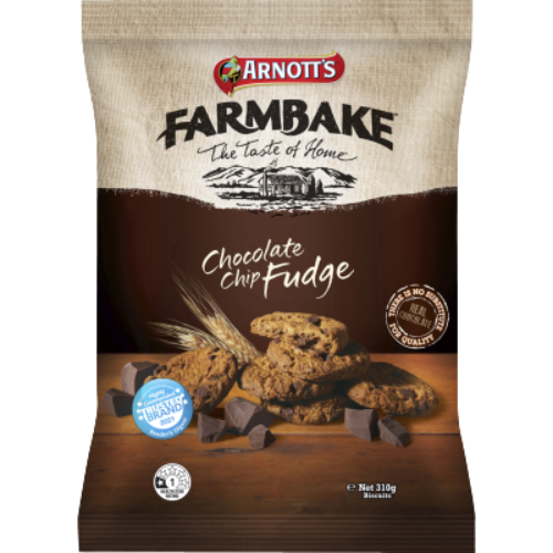 Arnott's Farmbake Chocolate Chip Fudge Biscuits 310g