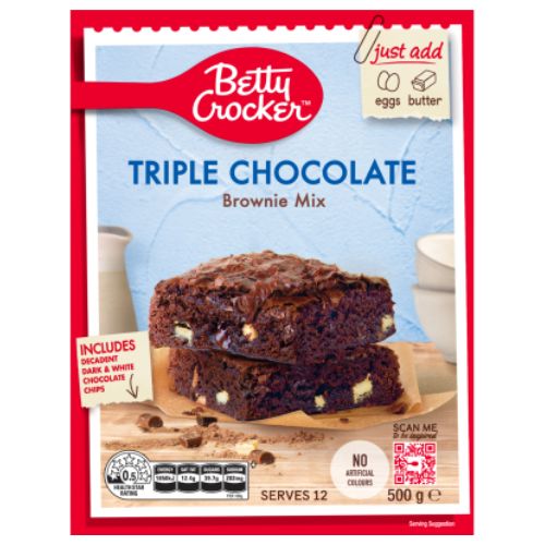 Betty Crocker Triple Chocolate Brownie Mix 500g