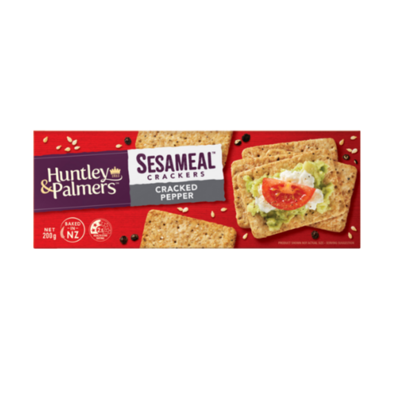 Huntley & Palmer's Sesameal Crackers - Cracked Pepper 200g